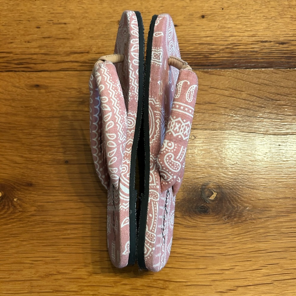 NWOT Free People Es Verdra Cotton Thong Sandals Women’s SZ 37 in Pink & White - Picture 5 of 8